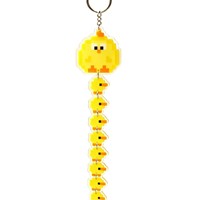Porte-clés en acrylique personnalisé style pixel, motif coq imprimé UV, avec chaîne de suspension pour sac à dos