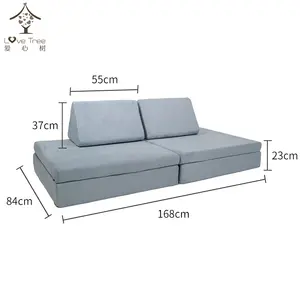 Custom High Quality Circle Sofa Kid's Play Couch Deluxe Diy Foam Play Couch