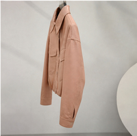 Veste Courte en Cuir de Mouton pour Femme, Style Décontracté, avec Poches Poitrine et Coutures Décoratives