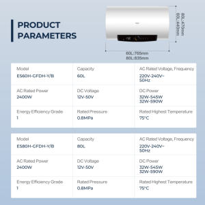 Chauffe-eau hybride solaire photovoltaïque à haute efficacité Haier pour usage extérieur et garage, économie d'énergie, durable - Product Image 4