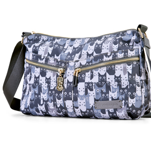 Bolso cruzado de nailon impermeable con múltiples bolsillos y bolsillos con cremallera, bolso bandolera informal para mujer, mochila ligera para viajes al aire libre - Product Image 1
