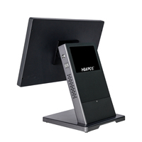 Système POS professionnel OEM ODM 15,6 pouces à double écran, Windows 10 Pro, fabricant de terminaux de point de vente tout-en-un avec écran tactile