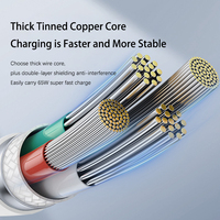 Câble de charge rapide en gel de silice de type C-C/C-C-L, 60W, 1M de long, transmission de données 480Mbps, pour ordinateur portable et téléphone portable, avec LED AC