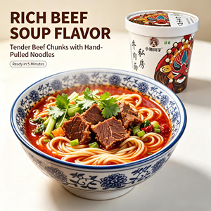 Bouillon <span class=keywords><strong>de</strong></span> bœuf instantané pour ramen savoureux au goût <span class=keywords><strong>de</strong></span> bœuf braisé, nouilles riches en bouillon <span class=keywords><strong>de</strong></span> bœuf, amidon <span class=keywords><strong>de</strong></span> blé, certifié FSSC22000 5 - Product Image 1