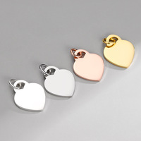 Pendentif personnalisé en argent sterling 925 avec étiquette de chien bijoux en gros imprimable vierge pour la gravure de logo
