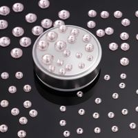 Delicadas cuentas de diamantes de imitación de resina epoxi rosa rubor de 5 mm con orificio central para coser, suministro de accesorios de joyería colgantes en forma de racimo.