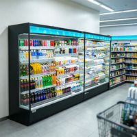 Vitrine Réfrigérée Commerciale Professionnelle à Double Rideau d'Air pour Légumes et Fruits de Mer
