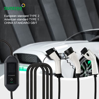 3.5kw 7kw Type 2 EV chargeur Portable adaptateur EV chargeur Portable Type 2 8a à 32a Pile de charge Portable