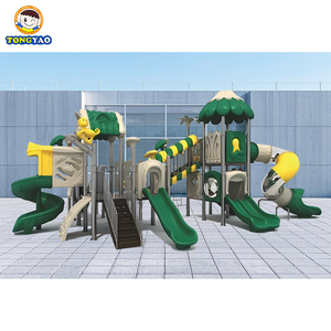 ชุดเครื่องเล่นสนามเด็กเล่นกลางแจ้ง ผลิตจากพลาสติกเป็นมิตรกับสิ่งแวดล้อม พร้อมสไลเดอร์และชิงช้า โครงสร้างเหล็ก LLDPE สำหรับสนามเด็กเล่นในสวนหลังบ้าน - Product Image 3