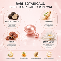 Sérum Visage Raffermissant Personnalisé OEM aux Capsules de Truffe et Ginseng, Perles de Renouvellement Nocturne Reishi et Lotus des Neiges, Produits de Soin Visage