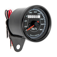 Odometer lampu latar LED 180 km/jam komponen Retro modifikasi Universal 12V pengukur kecepatan sepeda motor
