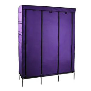 Fácil DIY montado plegable tela de lona armario muebles de dormitorio para la organización del almacenamiento en el hogar