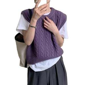 Suéter Casual Holgado para Mujer, Cuello en V, Color Sólido, para Otoño, Servicio OEM Disponible, Tejido Plano Suave, 100% Algodón - Product Image 1