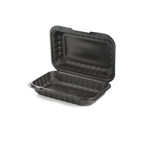 9x6inch 6x6inch Packaging Black Color Hamburger Salad Take Away Food Lunch Boxes <strong>Containers</strong> - Product Image 2