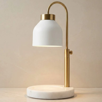 Lampe chauffe-cire aromathérapie réglable en bois massif, diffuseur d'huiles essentielles, lampe de table pour ambiance chambre