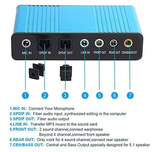 <span class=keywords><strong>USB</strong></span> 5.1ช่องสัญญาณเสียงภายนอกการ์ดพีซีแล็ปท็อปแท็บเล็ตอะแดปเตอร์เสียงออปติคอลการ์ดไฟเบอร์ <span class=keywords><strong>SPDIF</strong></span> มีสินค้าในสต็อก - Product Image 4