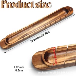 Tabla de madera para pan con asa y diseño de ranuras largas para mesa de comedor y bandejas de servir - Product Image 4
