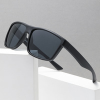 Lunettes de soleil polarisées carrées unisexes en caoutchouc TPEE, monture souple, pour adultes, hommes et femmes, verres dégradés noirs, lunettes de soleil souples