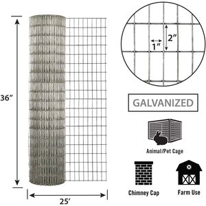 Garden Zone Galvanized Welded Wire Fencing 36 In X 25 Ft 14 Gauge 1 X 2 Inch For Cages And Garden Protection - Product Image 2