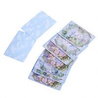 Jeu de cartes personnalisé Lapin de conte de fées mignon Illustration aquarelle Dos en plumes bleu clair Papier écologique Boîte en papier