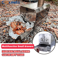 Poêle à bois en acier inoxydable, grand modèle, pliable et portable pour 2 à 4 personnes, barbecue extérieur
