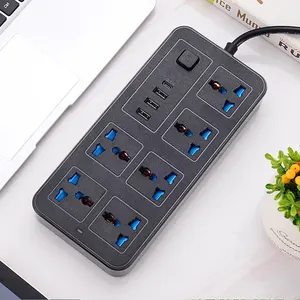 Tira de alimentación eléctrica de 5 entradas, extensión de enchufe de plomo con puerto USB y 1PD para Malasia, el sudeste asiático, superventas