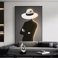 Lumière LED murale moderne en forme de portrait de femme, décoration artistique suspendue, peinture décorative