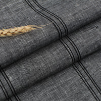 Tissu tissé à rayures 100% lin, largeur de 48 à 50 pouces, pour rideaux, ameublement et pantalons, vente en gros