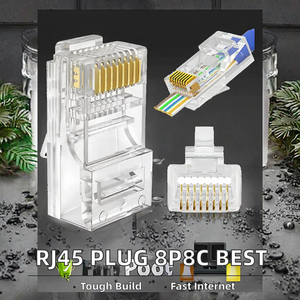 Conectores RJ45 YL-525 8P8C de la Mejor Marca, Enchufe de Aleación de Cobre con Acabado FU/1U/3U para Redes Ethernet Cat5/Cat6, Blindados/Sin Blindar - Product Image 2