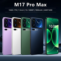 Nouveau Téléphone M17 Pro Max 5G LTE 16 Go + 1 To Écran 7,3 Pouces 108 MP HD Deca Core 8000 mAh Android 15 Débloqué Mondial Français/Espagnol