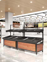 Duurzame Lichte Supermarkt Display Plank Fabriek Aanpasbaar Houten Groente-En Fruitrek