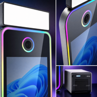 Photo Booth Cermin Ajaib Kaca 70 Inci Layar Sentuh 43 Inci I5 Generasi ke-6 8+256GB SSD Kamera Lampu RGB untuk Pernikahan
