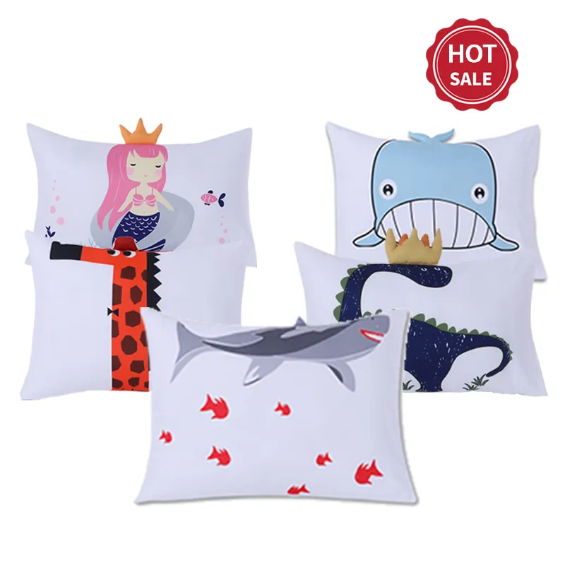 Honeymoon pillow cover custom cat shark mermaid animal print pillow cushion case