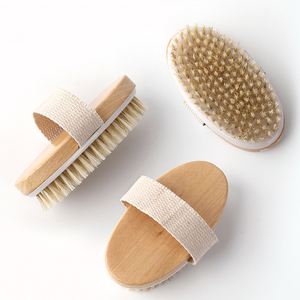 Brosse corporelle sèche en poils <span class=keywords><strong>de</strong></span> sanglier naturels, masseur anti-cellulite en bois, exfoliant <span class=keywords><strong>de</strong></span> <span class=keywords><strong>bain</strong></span> avec sangle en <span class=keywords><strong>toile</strong></span> pour l'exfoliation <span class=keywords><strong>de</strong></span> la peau - Product Image 5