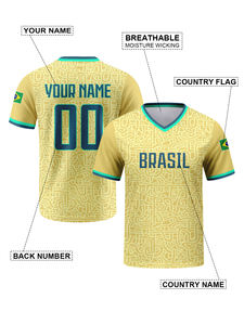 Maillot <span class=keywords><strong>de</strong></span> football personnalisé en polyester 2026 – Maillots nationaux <span class=keywords><strong>de</strong></span> football à séchage rapide et respirants – Argentine, Brésil, Mexique, États-Unis - Product Image 2
