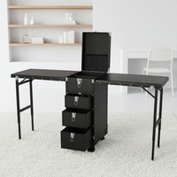 Table de maquillage mobile pliable en aluminium avec rivets, idéale pour les artistes maquilleurs, les voyages et l'usage quotidien