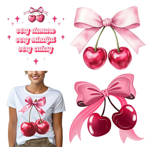สติ๊กเกอร์รีดร้อนลายโบว์เชอร์รี่แบบซักได้ ยี่ห้อ Ready Press Coquette สำหรับงานพิมพ์สกรีน  ขั้นต่ำ <span class=keywords><strong>1</strong></span> ชิ้น ขายส่งจากโรงงาน - Product Image 1
