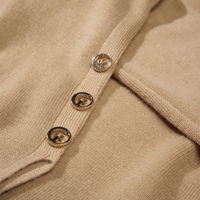Pull en maille pour femme avec boutons décoratifs, mélange de laine, col rond, pour le bureau et le quotidien