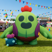 Cactus gonflable publicitaire mignon de 6 à 8 pieds, étanche, alimenté par prise, pour décoration extérieure