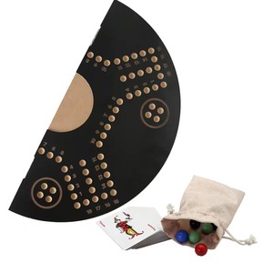 لعبة ألواح خشبية لعبة رخامية أصلية مزدوجة الوجهين مطلية من 2 إلى 6 لاعبين مسار سريع خشبي مع 6 ألوان 24 رخامية 6 نارد - Product Image 6