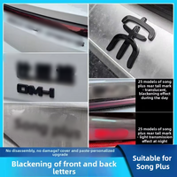 Kit d'emblèmes décoratifs noirs pour BYD Song Plus DMi/EV 23-25 – Autocollants décoratifs pour emblèmes avant et arrière, type couvercle, sans démontage