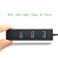 Hub USB 3.0 en aluminium Xput à 3 ports avec adaptateur réseau Ethernet Gigabit RJ45, hub multiport USB pour ordinateur portable, ordinateur de bureau