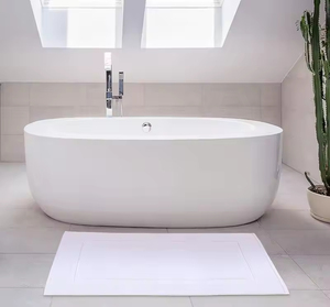 Tapis <span class=keywords><strong>de</strong></span> <span class=keywords><strong>bain</strong></span> moderne en coton blanc à séchage rapide pour les pieds, ambiance estivale avec revêtement <span class=keywords><strong>antidérapant</strong></span>, technique <span class=keywords><strong>de</strong></span> coupe-poils pour la maison et l'hôtel, utilisation dans la <span class=keywords><strong>salle</strong></span> <span class=keywords><strong>de</strong></span> <span class=keywords><strong>bain</strong></span> - Product Image 5