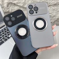 Étui de téléphone portable Simple de luxe pour IPhone16 ProMax grande fenêtre étui de téléphone portable magnétique Film d'objectif housse de protection Anti-chute