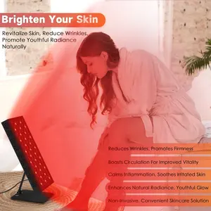 Luz roja para el cuerpo, luz infrarroja cercana roja 660nm 850nm con 60 LED y temporizador de grado clínico de doble chip, para la salud de la piel