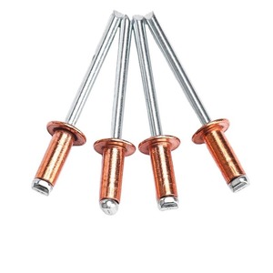 Remache ciego de cabeza redonda con extremo abierto, de aleación de cobre, latón y bronce H59 H62, con mandril de tracción, DIN 7337 A - Product Image 1