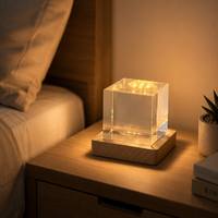 Cube en verre cristal transparent 8*8*8cm K9, bloc de cristal vierge pour gravure laser 3D, souvenir personnalisé, lampe de nuit