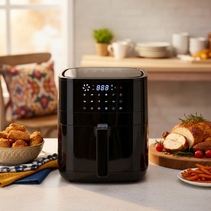 Four à friture sans huile Sudex Premium à double porte, 10 L, en acier inoxydable, grand format, écran tactile numérique, contrôlé par application, appareil intelligent pour la maison - Product Image 4