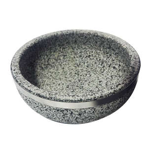 한국 레스토랑을위한 나무 쟁반이있는 한국 돌 그릇 화강암 돌 그릇 - Product Image 1