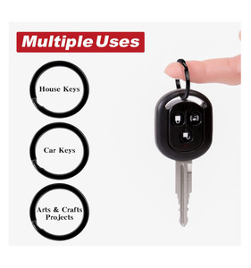 15mm 20mm 25mm 30mm 32mm negro resistente 304 Acero inoxidable Metal plano <span class=keywords><strong>Split</strong></span> llavero con anilla para llaves de coche para el hogar accesorio - Product Image 6